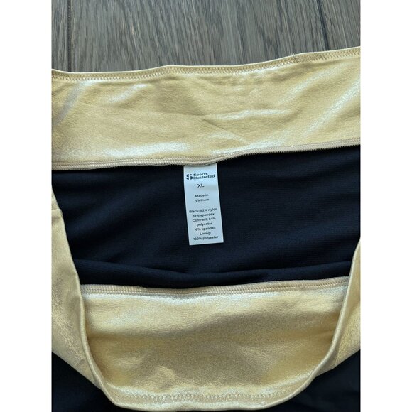 NWT Sport Illustrated Black & Gold High-Waisted Bikini Bottoms XL Swimwear - Picture 4 of 5
